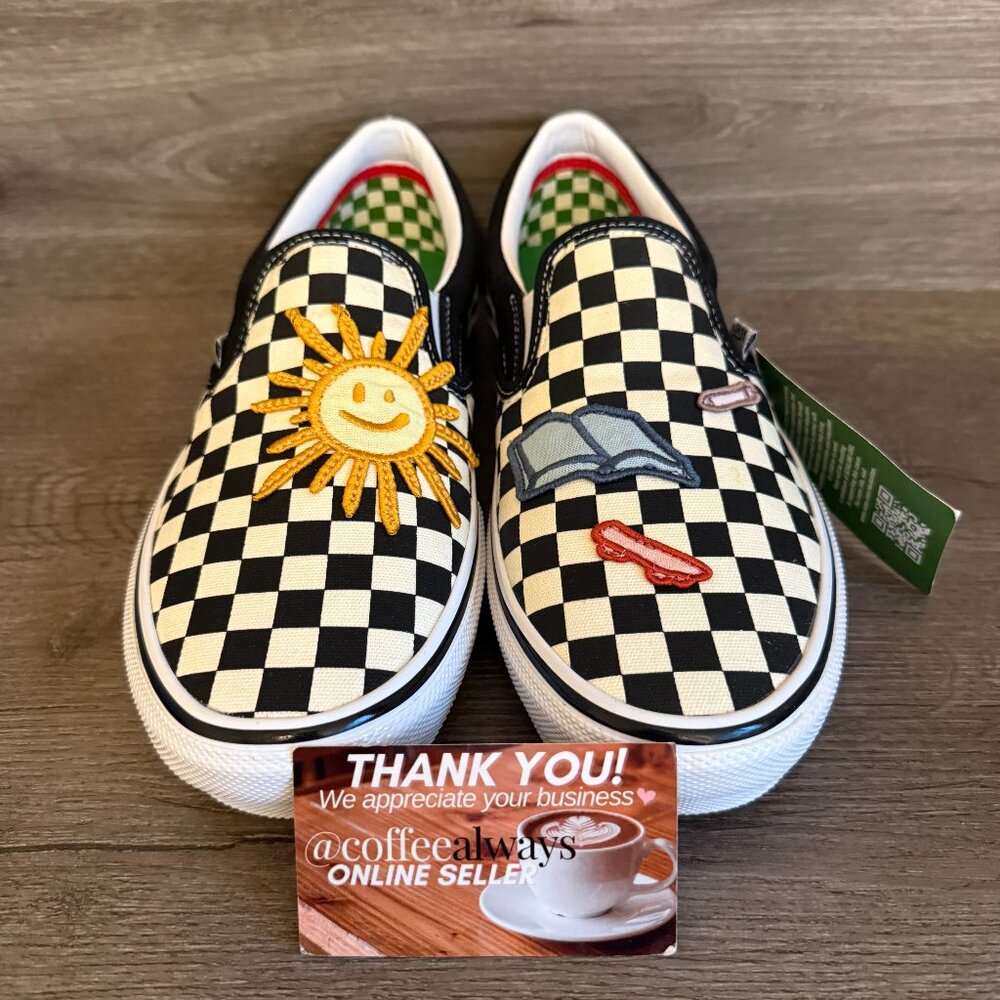 Vans Skate Slip-On Skateistan Checkerboard Pop Cush Size 10.5 Men's NWOB